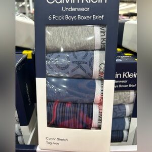 Calvin Klein Boys' 6-Pack Boxer Briefs cotton stretch tag free new 2025